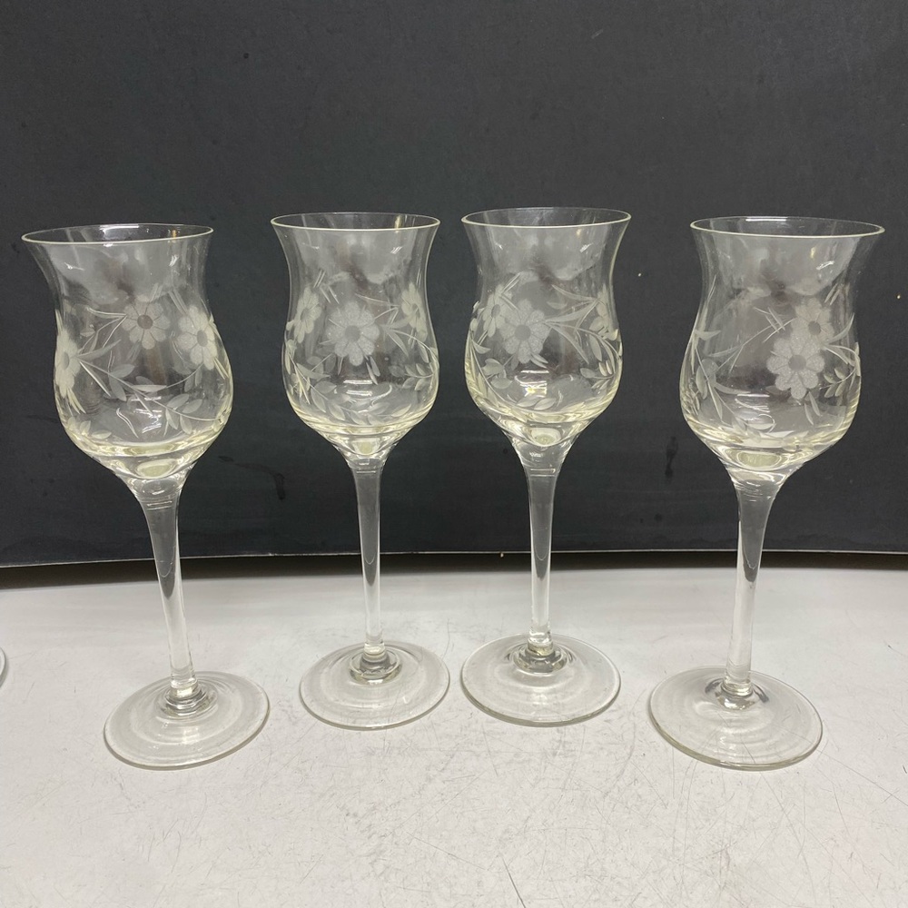 Crystal Cordial Goblets By Toscany, Bulgaria Set of Four